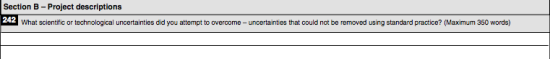 T661 SRED claim, technological uncertainties, line 242